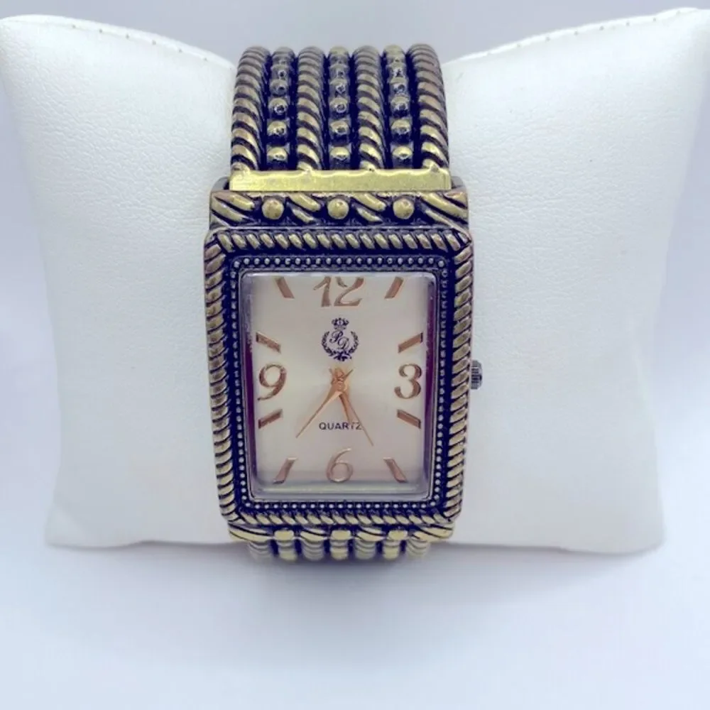 Working! Vintage Premier Designs Cuff Bracelet Watch
